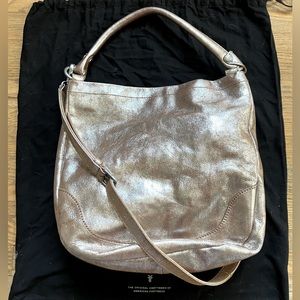 🌟FRYE METALLIC LEATHER HOBO BAG